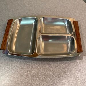 MCM - Vintage stainless steel serving platter